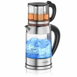 Arendo - Glas Wasserkocher mit Temperatureinstellung 1,8 Liter - Teekocher 0,8 Liter mit Sieb - 2200 W – Überhitzungsschutz – Temperaturauswahl 40° - 100°C - Warmhaltefunktion - LED Beleuchtung Angebot bei HelloDeals