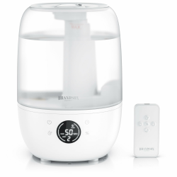 Brandson - Luftbefeuchter digital mit Display – 2000 ml Volumen – mit Fernbedienung – 3 Nebelstufen – Timer – sehr leise - Schlafzimmer Baby Kinderzimmer Büro – weiß-transparentes Design Angebot bei HelloDeals