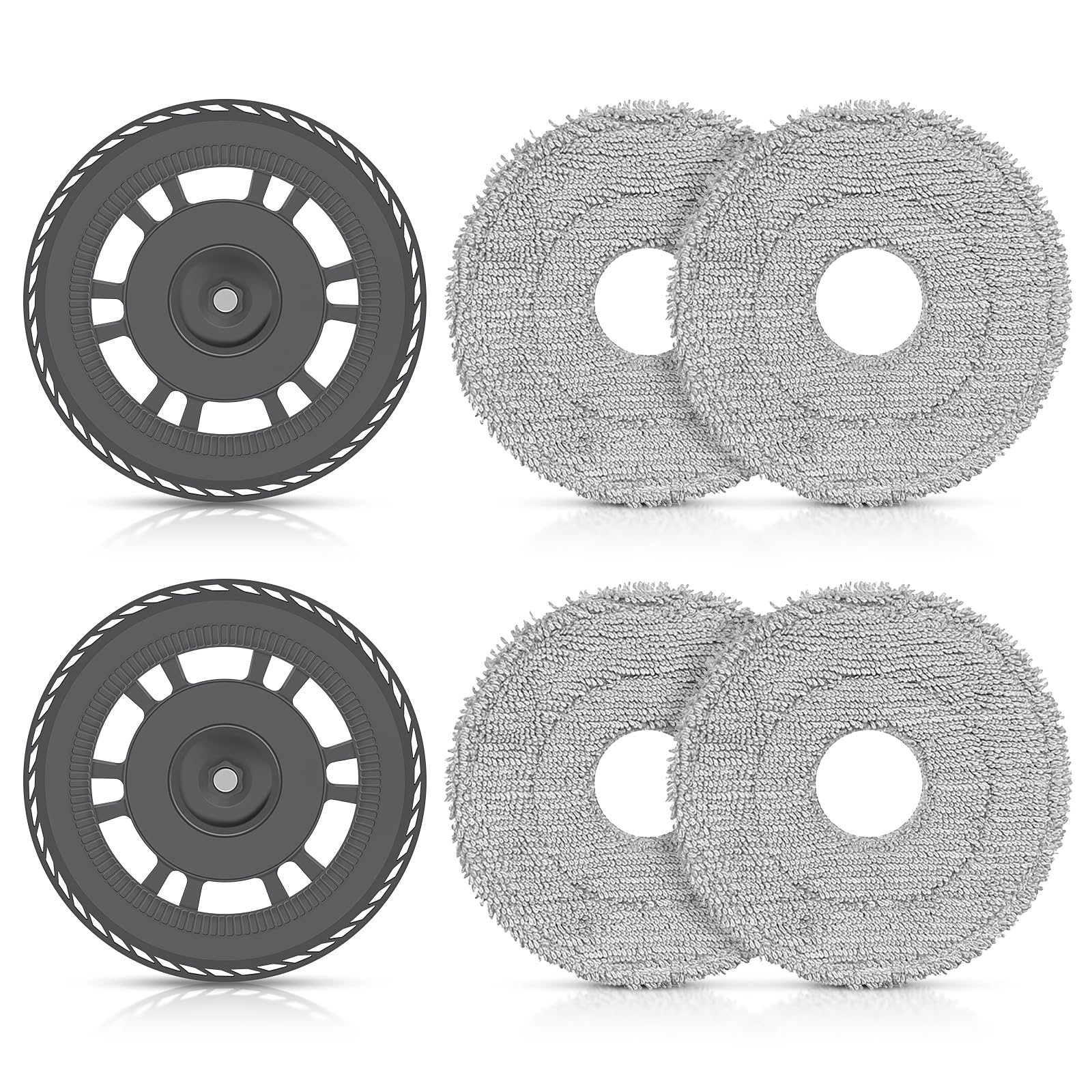 4 Wischmopp mit 2 Wischplatten Ersatzteile für Dreame L20 Ultra / L10s Ultra Gen 2 / L10s Pro Ultra / X30 Ultra / X40 Ultra / X40 Master / L40 Ultra/Mova E30 Ultra Staubsauger, Wischtücher Zubehör Mopptücher mit Ersatzhalterung Angebot bei HelloDeals