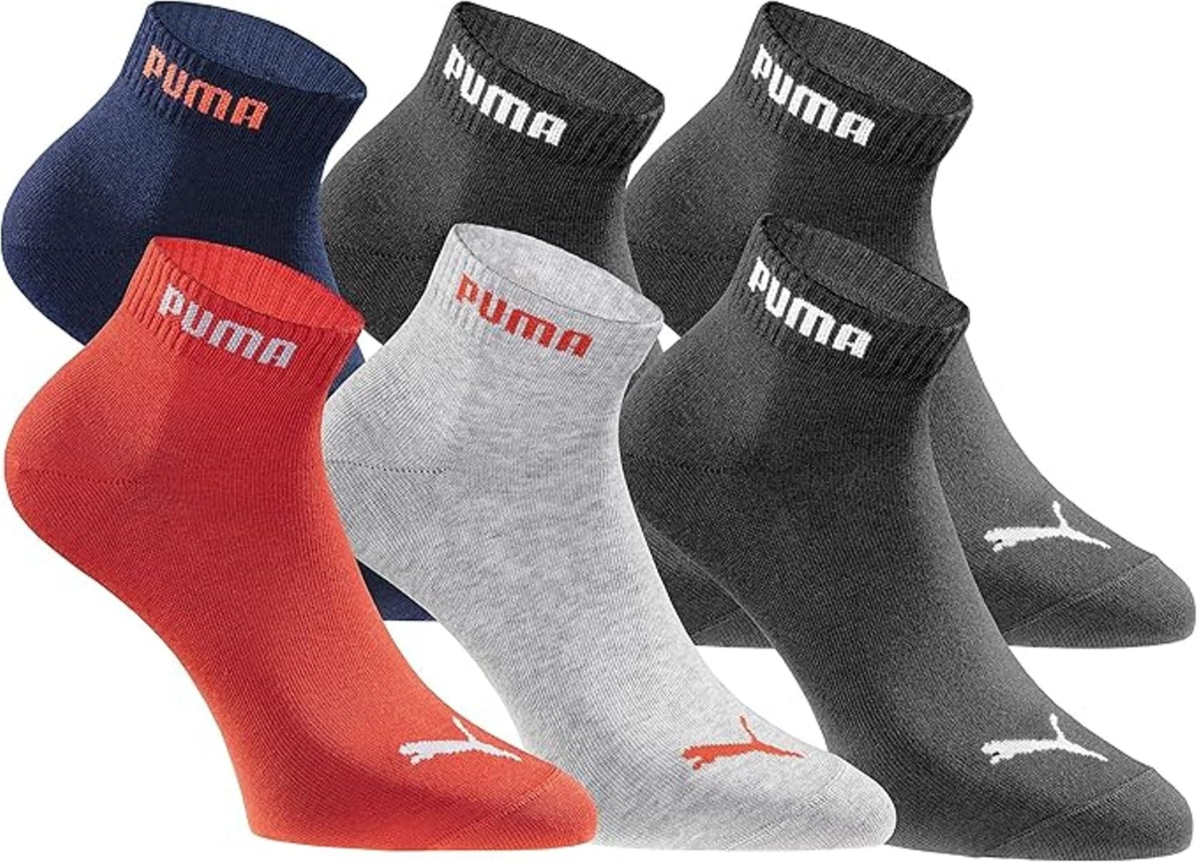 PUMA Quartersocken 18 Paar Pack Statement Edition - Damen und Herren 43-46 Black Blue Red Angebot bei HelloDeals