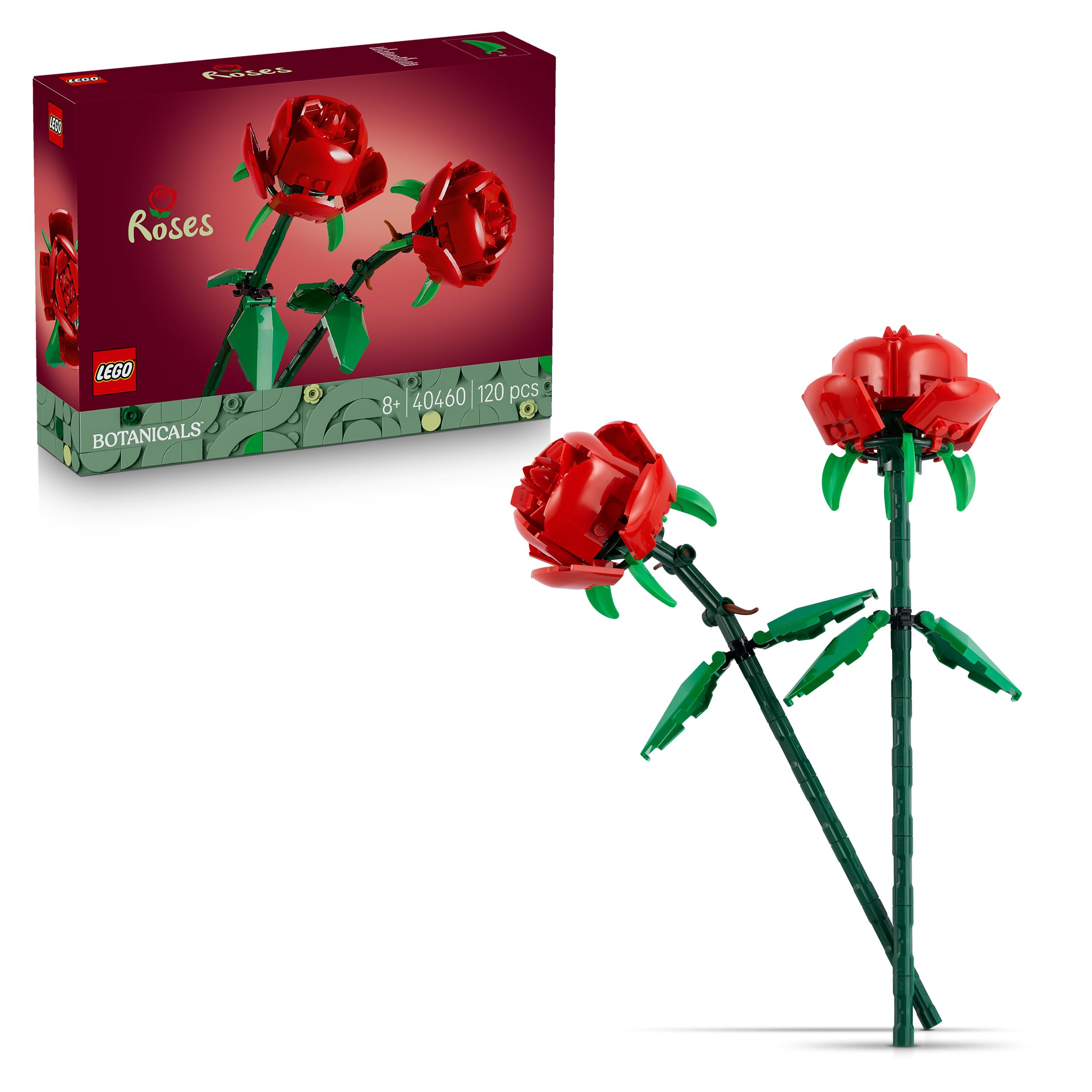 LEGO Botanicals Rosen - Spielset mit künstlichen Blumen – Kreative Deko mit Blumen zum Bauen – Spielzeug für Mädchen und Teenager ab 8 Jahren – Originelle Geschenkidee zum Geburtstag – 40460 Roses 40460 Angebot bei HelloDeals