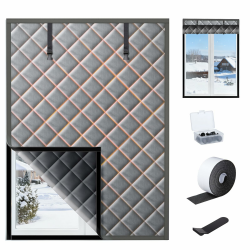 Fenster Isolierfolie 120×160CM | Isolierfolie gegen Kälte | Winddichte & Energiesparend Fensterfolie | Ohne Bohren | Für Bad, Schlafzimmer, Altbau, Mietwohnung und Verschiedene Fensterarten 120x160cm Grau Angebot bei HelloDeals