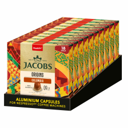 Jacobs Kaffeekapseln Colombia, Single Origin 100% Arabica, Intensität 9/12, 10 x 18 Getränke, Nespresso* kompatible Kaffee Kapseln, 180 Kapseln Colombia 936 g (1er Pack) Angebot bei HelloDeals