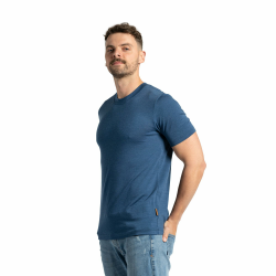 menique 100% Merino Wolle T-Shirt Herren Funktionsshirt Laufshirt Wandern Reisen Unterhemd Thermo Basisschicht Atmungsaktiv Kurzarm Sportshirt L Denim Angebot bei HelloDeals