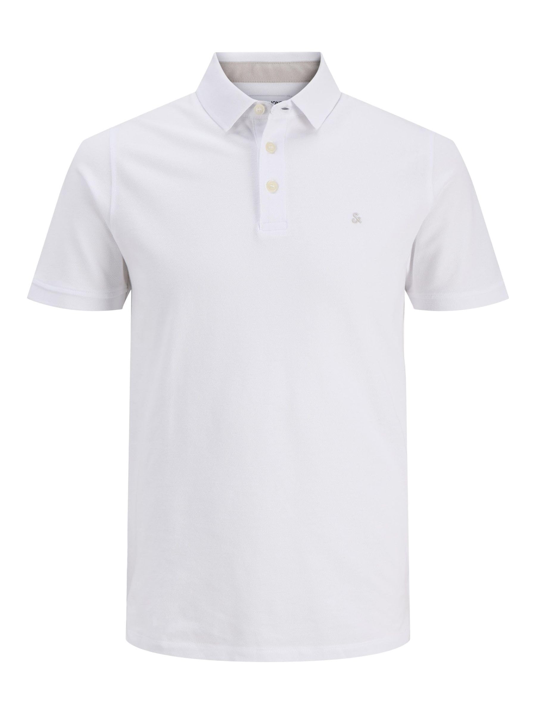 Jack & Jones Herren Jjepaulos Polo Ss Noos Polohemd (1er Pack) S White/Detail:tonal/Vapor Blue/Slim Angebot bei HelloDeals