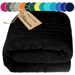 Lashuma Saunatuch Männer 80x200 cm, Saunahandtuch groß, London Liegetuch XXL Schwarz Saunatuch I 1 Stück I 80x200 cm Schwarz Angebot bei HelloDeals