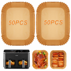 BYKITCHEN Backpapier für Heißluftfritteuse COSORI 2 Kammern, Dual Zone Air Fryer 8,5 L, Airfryer Backpapier für Cosori CAF-R901-AEU, Airfryer Zubehör für Heißluftfritteuse Doppel Basket (100 Stück) 100pcs for AF500UK/Cosori Dual Zone Angebot bei HelloDeals