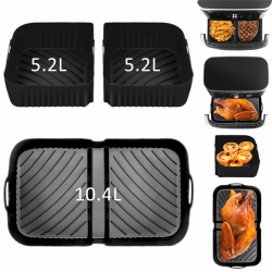 Heißluftfritteuse Zubehör für Ninja Foodi Flexdrawer 10,4 L AF500EU,3 Pcs Silikonform Wiederverwendbar Airfryer Zubehör für Ninja AF500EU 10,4 Liter (Silicone) Angebot bei HelloDeals