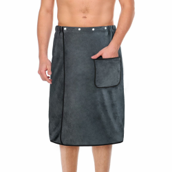 Aomig Saunakilt Herren, Grau, Elastisch, Verstellbare Größe, Schnapp-Badetuch Kilt Herren, Großes, Schnell Trocknendes Saunatuch Hamamtuch Saunahandtuch für Fitnessstudio, Dusche, Sauna, Spa, Strand Dunkelgrau – Herren-badetuch 80*150 Angebot bei HelloDeals