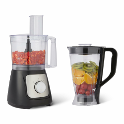 Amazon Basics Kombination aus Küchenmaschine und Mixer mit 2 Geschwindigkeiten, 2,4-Liter-Schüssel und 1,5-l-Krug, 800 W, Schwarz Angebot bei HelloDeals