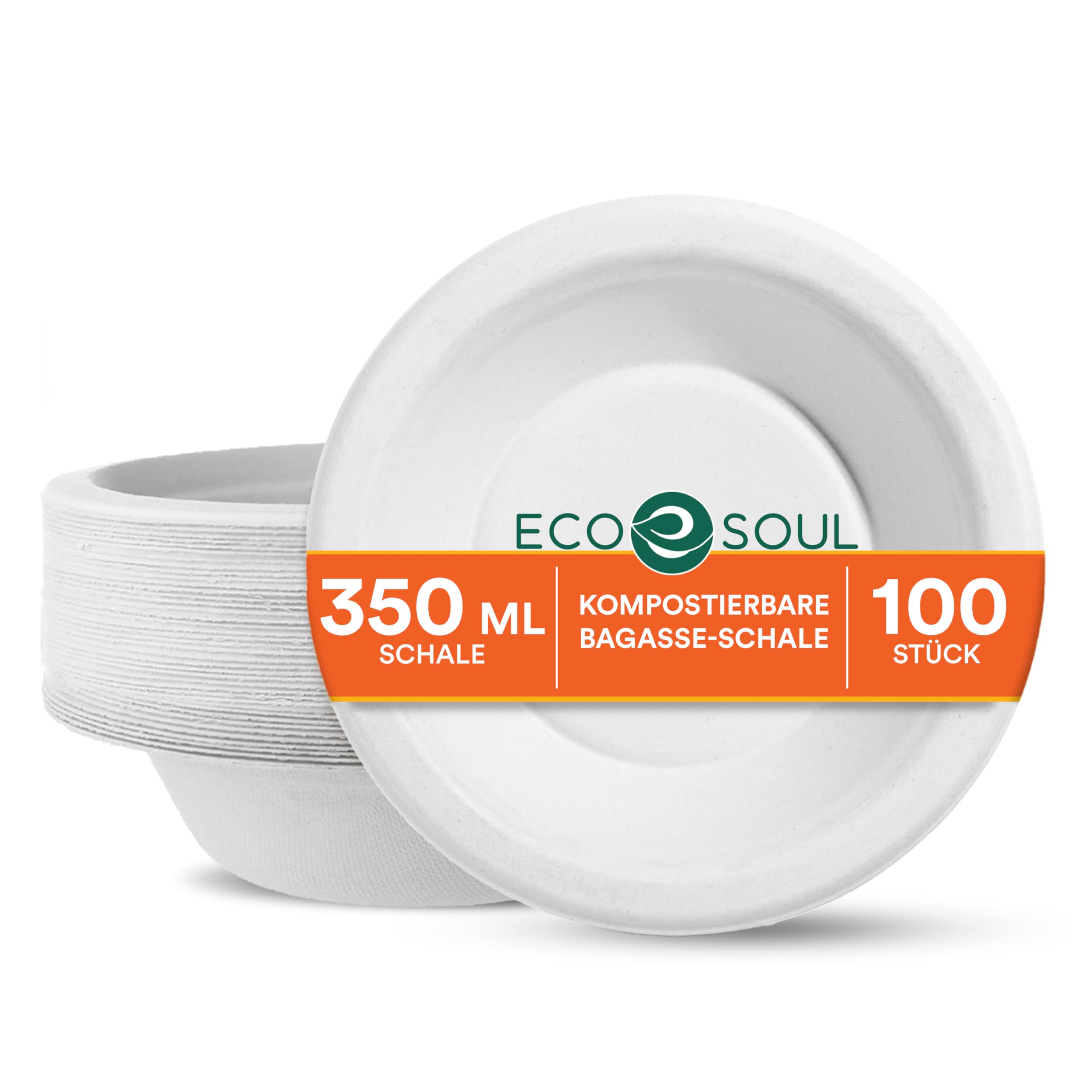 ECO SOUL 100% Kompostierbare weiße 12Oz (350ml) Suppenschalen – 100 Stück | Biologisch abbaubare Einwegschalen aus Bagasse | Umweltfreundlich, mikrowellengeeignet & stabil 100 350 Ml (12 Oz) Angebot bei HelloDeals