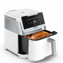 Tefal Easy Fry Silence Heißluftfritteuse, 7 L Fassungsvermögen, Silent-Technologie, 10 voreingestellte Programme, bis zu 8 Portionen, abnehmbares Frontelement, Weiß, EY8421E0 Silence 7 L Angebot bei HelloDeals