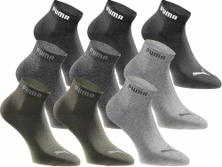 PUMA Quartersocken 18 Paar Pack Statement Edition - Damen und Herren 39-42 Black Green Angebot bei HelloDeals