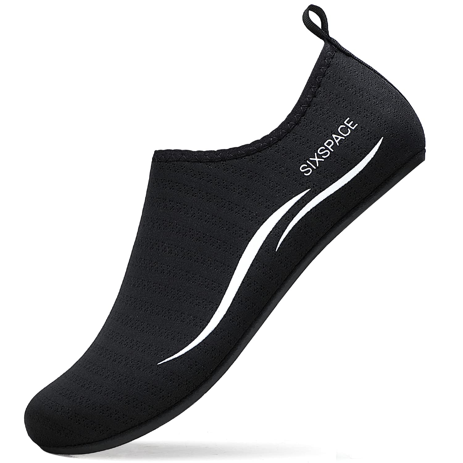 Sixspace Herren Damen Badeschuhe Wasserschuhe Aquaschuhe Strandschuhe Schnell Trocknend Slip on Breathable Schwimmschuhe Surfschuhe für Beach Pool Surfen Yoga 43 EU 485 Schwarz Angebot bei HelloDeals