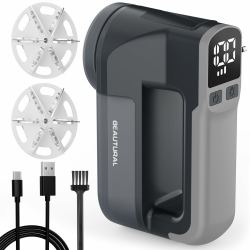 BEAUTURAL Fusselrasierer, Wiederaufladbarer Flusenentferner Elektrisch, 3 Geschwindigkeiten, 6-Klingen Leistungsstarker Wollrasierer mit Großem Behälter für Kleidung Möbel Decken Wolle Grau USB Wiederaufladbar Angebot bei HelloDeals