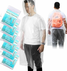 Regenponcho Festival, 6 Stück inweg mit Kapuze für Damen Herren, Military Grade Notfall Durchsichtig Anti-mold Regenmäntel für Festival Wandern, Camping, Konzerte Festival Angebot bei HelloDeals