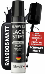 Lackstift Schwarz Matt [15ml] – Hochdeckender Autolack für Kratzer und Steinschläge, ideal für Auto und Felgen Reparaturset, auch für Felgenlack schwarz matt Angebot bei HelloDeals