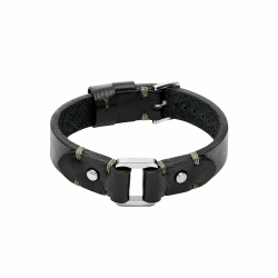 Fossil Machine Herren Schwarzes Lederarmband, JF04946040 Angebot bei HelloDeals