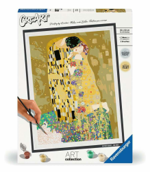 Ravensburger CreArt 23648 - Der Kuss (Gustav Klimt) - Malen nach Zahlen Erwachsene, DIY Malset mit Pinsel und Acrylfarben, Geschenk für Frauen und Männer, Malen für Erwachsene Angebot bei HelloDeals