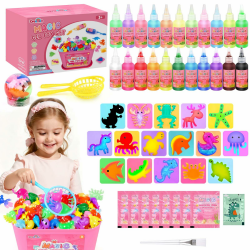 Dreamon Magic Gel Water Kit, 53 PCS DIY 3D Aqua Gelz Spielzeug mit 22 Farben & 16 Formen, Aqua Fairy Kreativset für Kinder ab 3+, Geburtstag, Weihnachten Geschenk für Mädchen rose Angebot bei HelloDeals