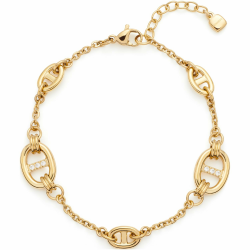 JEWELS BY LEONARDO Armband Herma, Arm-Schmuck aus goldfarbenem Edelstahl, Schiffsanker-Kettenglieder mit eingesetzten zirkonia Steinchen, 18-23 cm Länge, Schmuck Damen, 024297 Angebot bei HelloDeals