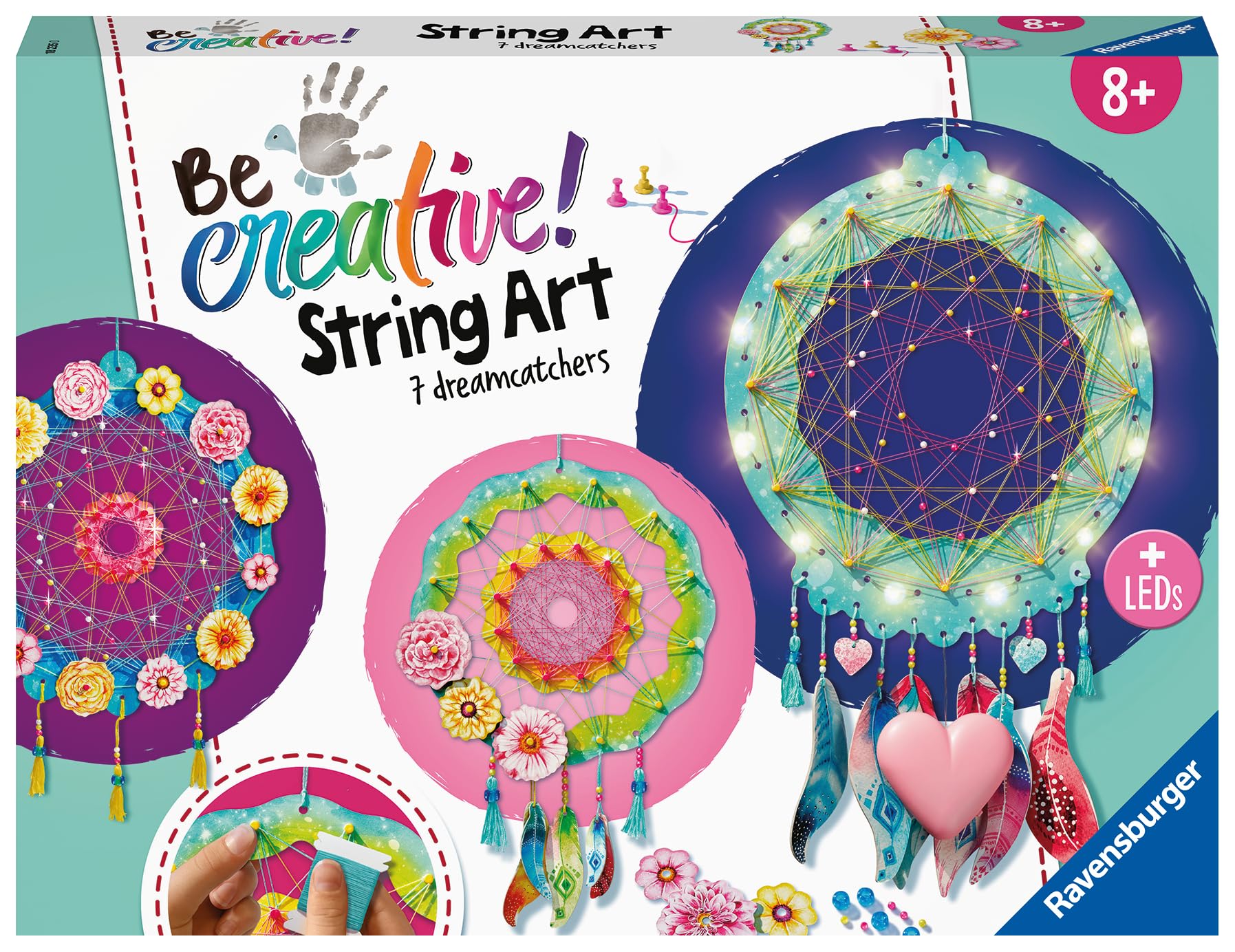 Ravensburger BeCreative String Art Dreamcatcher - Bastelset für Kinder ab 8 Jahren, Traumfänger basteln für Mädchen und Jungen - 18235 - Geburtstagsgeschenke, Deko selber basteln Angebot bei HelloDeals