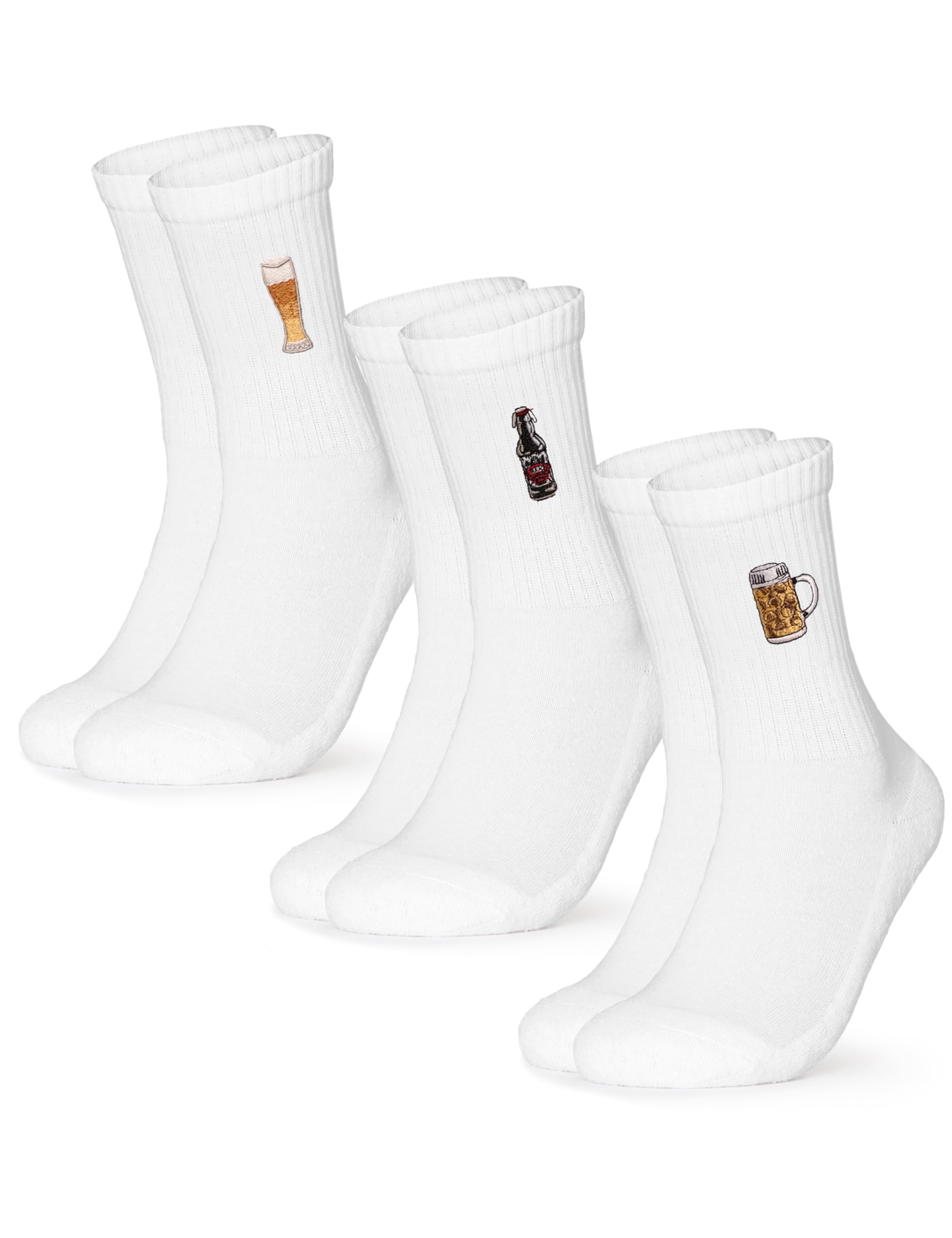 Occulto Damen & Herren Motiv Tennissocken 3er Pack (Modell: Robin), Statement Tennis Socken 39-42 Bier Angebot bei HelloDeals