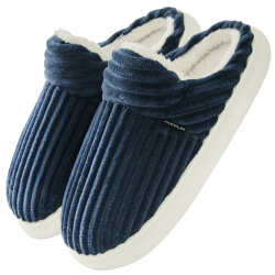 Hausschuhe Damen Herren Winter Wärme With Memory Foam Kordsamt Plüsch Weiche Slippers Rutschfeste Bequem Pantoffeln Indoor Outdoor 40/41.5 EU Blau Angebot bei HelloDeals