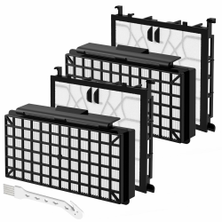 Ersatzfilter Zubehör für Siemens Staubsauger Q5.0 extreme silencePower VSQ5X1230, 2 Filter + 2 Motorfilter Kompatibel mit Siemens Bodenstaubsauger VZ154HFB / VZ02MSF / VSQ5X12M1 Schwarz Angebot bei HelloDeals