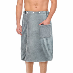 Aomig Saunakilt Herren, Grau, Elastisch, Verstellbare Größe, Schnapp-Badetuch Kilt Herren, Großes, Schnell Trocknendes Saunatuch Hamamtuch Saunahandtuch für Fitnessstudio, Dusche, Sauna, Spa, Strand Hellgrau – Herren-badetuch 80*150 Angebot bei HelloDeals
