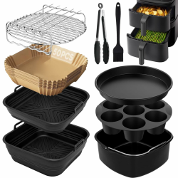 COSORI Heißluftfritteuse Zubehör, 9 Teiliges Airfryer Zubehör für COSORI Turbo Tower Pro 10,8L(6,5L/4,3L) Double Stack Airfryer, BPA-frei Airfryer Silikonform Zubehör. Cosori 10.8l Set Angebot bei HelloDeals