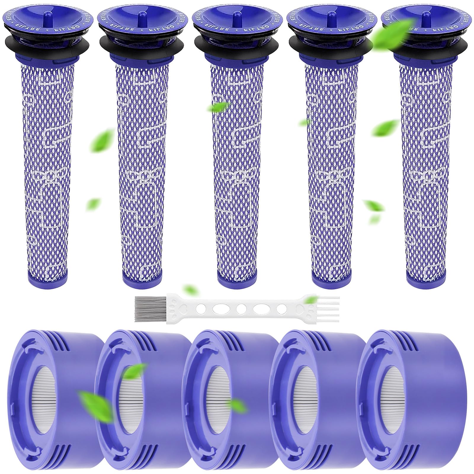 V7 V8 Filter für Dyson, Ersetzt Filter und Vorfilter für Dyson V8 V7 Animal Absolute Motorhead Staubsauger, 5 HEPA-Nachfilter, 5 Vorfilter, 1 Bürste, # DY-96566101, DY-96747801 5+5+2 Stück Angebot bei HelloDeals