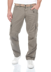 Timezone Cargohose Herren mit Gürtel BenitoTZ Loose Fit Cargo Hose Taschen Baumwolle Beige Grau Khaki 29 30 31 32 33 34 36 38 40 32W / 36L Perl Grey (8435) Angebot bei HelloDeals