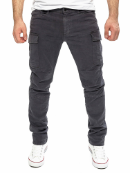 Yazubi Jayden - Herren Cargo Hose - Baumwoll Cargo Jeans 33W / 32L Grau (Nine Iron 193908) Angebot bei HelloDeals
