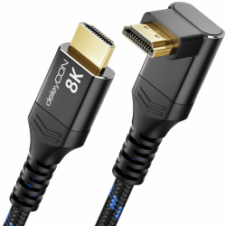 deleyCON 8K HDMI 2.1 Kabel 1m gewinkelt (270° Grad Winkel) für TV, Monitor, PS4, PS5, Dolby Atmos Soundbar EARC, HDR10+, 48Gbps Ultra High Speed Cable - 10K/8K@60Hz, 4K@120Hz/144Hz, 2K@240Hz 1 M HDMI-Stecker 270° gewinkelt Angebot bei HelloDeals
