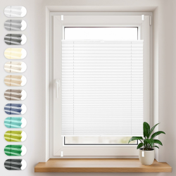 Sonello Plissee Klemmfix ohne Bohren 60cm x 120cm Weiß Faltrollo Plisseerollo Jalousie für Tür & Fenster Blickdicht Sichtschutz Sonnenschutz Fertifplissee Rollo Weiß B60 x H120 cm Angebot bei HelloDeals