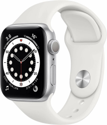 Apple Watch Series 6 (GPS, 40MM) Aluminiumgehäuse Silber mit weiß Sportarmband (Generalüberholt) 40 mm Silberfarbenes Aluminiumgehäuse mit weißem Sportband Angebot bei HelloDeals