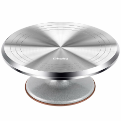 Ohuhu Tortenplatte Drehbar, Aluminiumlegierung Drehteller Torte 30 cm, Drehteller Torte für Tortendekoration & Backen, Drehbare Tortenplatte Geschenk Tolle Geschenkidee Silber Angebot bei HelloDeals