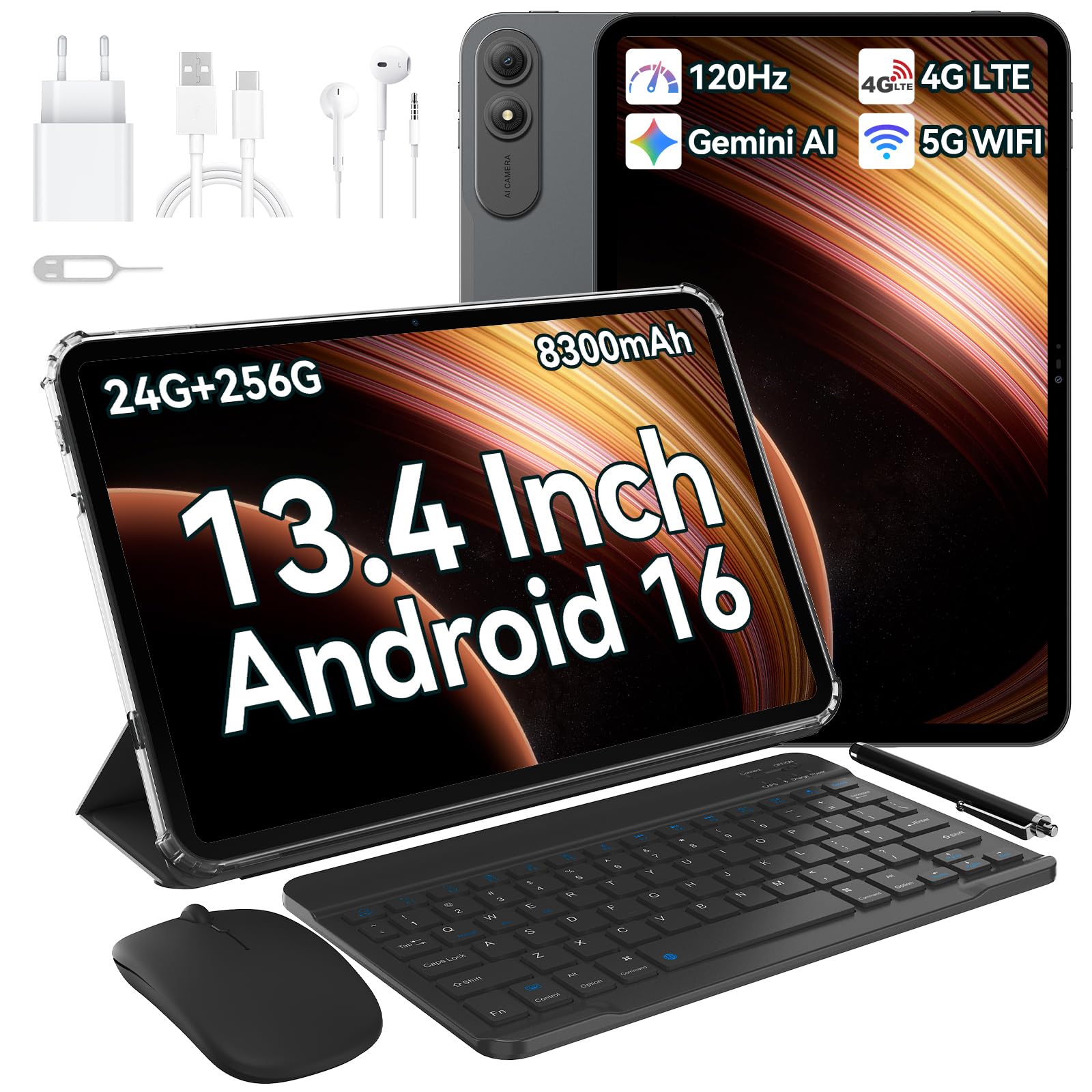 OSCAL PAD 200 13,4 Zoll Tablet mit Tastatur, Android 16 120Hz Tablet-PC,24GB+256GB/2TB TF Ultradünn Gaming Tablets mit Stift,Gemini AI,PC Mode 3.0,8300mAh/18W,4G LTE Dual SIM/5GWiFi/Widevine L1/GPS Grau Angebot bei HelloDeals