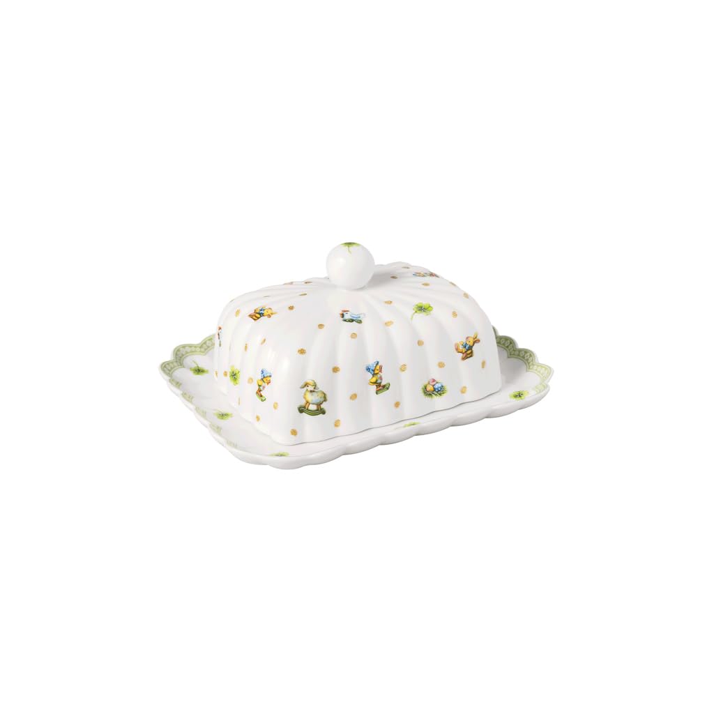 Villeroy & Boch - Easter Delight Butterdose grün, Ostern Butterbehälter, Oster Butteraufbewahrung, Keramik Butterdose mit Deckel fürs Frühstück, Premium Porzellan Angebot bei HelloDeals