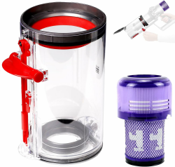 Verbesserter Staubbehälter & HEPA Filter Ersatz, kompatibel mit Dyson V11 V15 SV14 SV17 SV22 SV28, transparenter Auffangbehälter, Ersatzteile für Dyson Kanister, ersetzt 970013-02/970013-03 Angebot bei HelloDeals