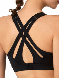 Yvette Sport BH Starker Halt Verstellbar Träger Gekreuzt Rücken Große Größen für Fitness Lauf Yoga Schwarz M Angebot bei HelloDeals