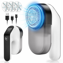 Fusselrasierer Elektrisch, Fusselentferner Entfussler für Kleidung mit 3 Geschwindigkeiten, 6-Klingen-Kopf Flusenentferner Aufladbar für Alle Stoffe, LED-Anzeige Wollrasierer Lint Remover Angebot bei HelloDeals