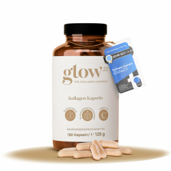 Glow25® Kollagen Kapseln hochdosiert [180 Kapseln] mit Hyaluronsäure und Vitamin C | Premium Collagen Complex | Laborgeprüft Angebot bei HelloDeals