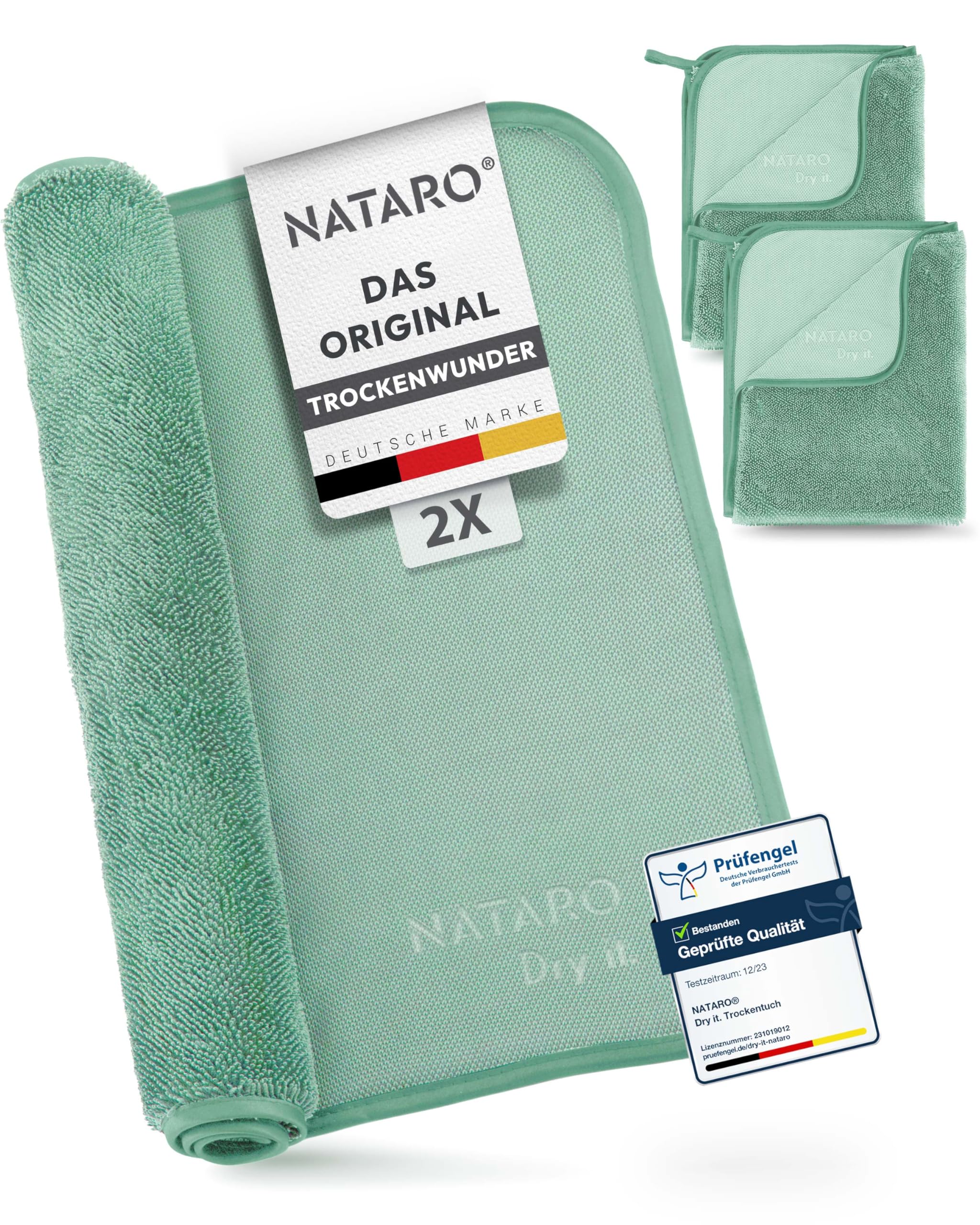 2 Stück Fast Dry it. Premium Trockentuch für Duschkabine, Auto, Haushalt, Camping – DAS ORIGINAL – extra saugfähiges Microfasertuch, fusselfrei, kratzfrei Shiny Wipes Tücher 40x50cm 2er Pack 40x50 cm Mint Angebot bei HelloDeals