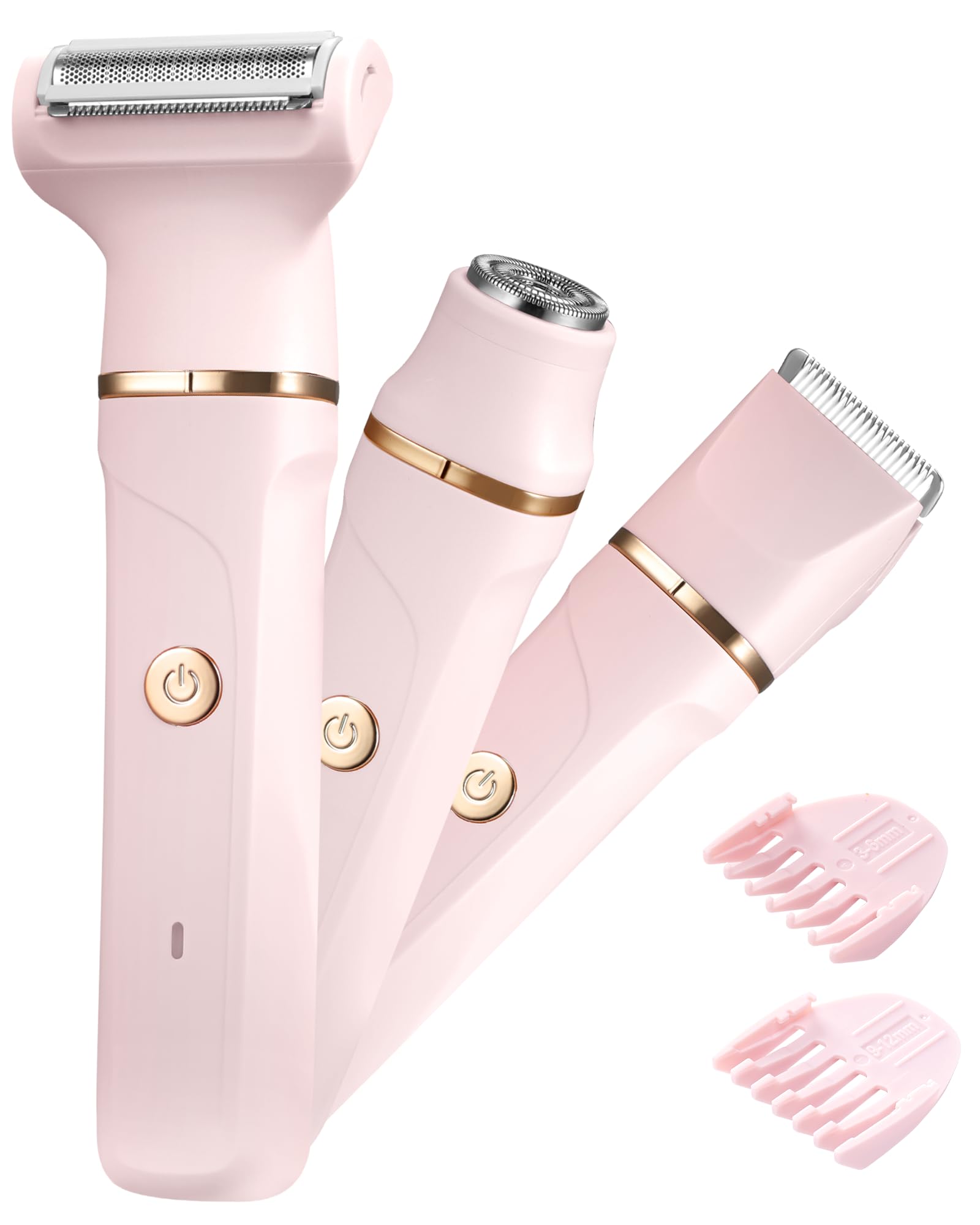 Rasierer Damen,3-In-1 Intimrasierer für Frauen,Gesichtshaarentferner für Frauen,Damenrasierer Elektrisch für Beine, Arme, Achseln und Bikinizone,Wiederaufladbarer Ipx7 Wasserdicht Trimmer Damen, Rosa Angebot bei HelloDeals
