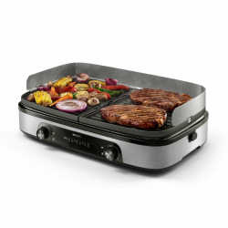 Philips Tischgrill 5000 Series – Großer Familiengrill, Wendbare Platten, Zwei Heizzonen, 5 Temperaturstufen, 2400W, Antihaftbeschichtung, Spülmaschinengeeignet (HD6222/95) Tischgrill Zwei Heizzonen + Wendbare Platten Angebot bei HelloDeals