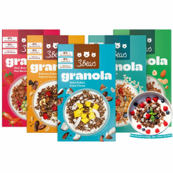 3Bears Granola Set | 5 knusprige & vegane Granolas mit Erdnüssen, Kakao, Mandeln, Haselnüssen, Erdbeeren, Johannisbeeren, Kokos, Zimt, 5x325g | Ohne Industriezucker | In Kooperation mit Sarah Harrison Alle Sorten Angebot bei HelloDeals