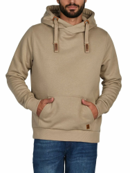 riverso Hoodie Herren Regular Fit RIVNiklas Kapuzenpullover Pullover Cross-Over-Kragen Grau Braun Grün Rot Blau Schwarz Beige S M L XL XXL 3XL 4XL 5XL 3XL Beige Angebot bei HelloDeals