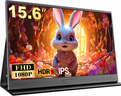 Portable Monitor, 15.6 Zoll Tragbarer Mobiler Display 1080P FHD IPS HDR mit Mini HDMI USB C, Zweitbildschirm für Laptop PC Mac PS5 156CM2 Angebot bei HelloDeals